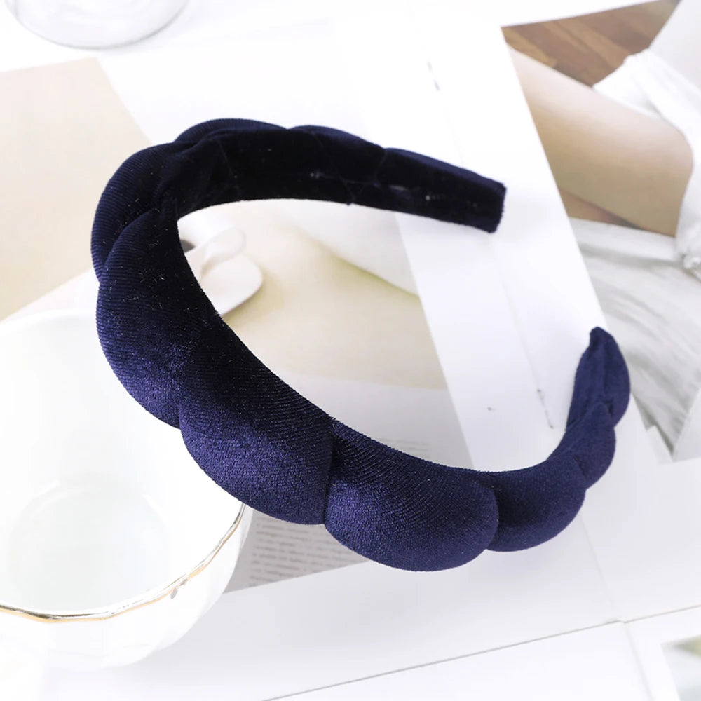 Fashion Padded Headbands for Women Wide Bezel Hairbands Thick Velvet Hair Hoop Girls Sponge Non-slip Hairband Hair Accessories BAZAARHUBO