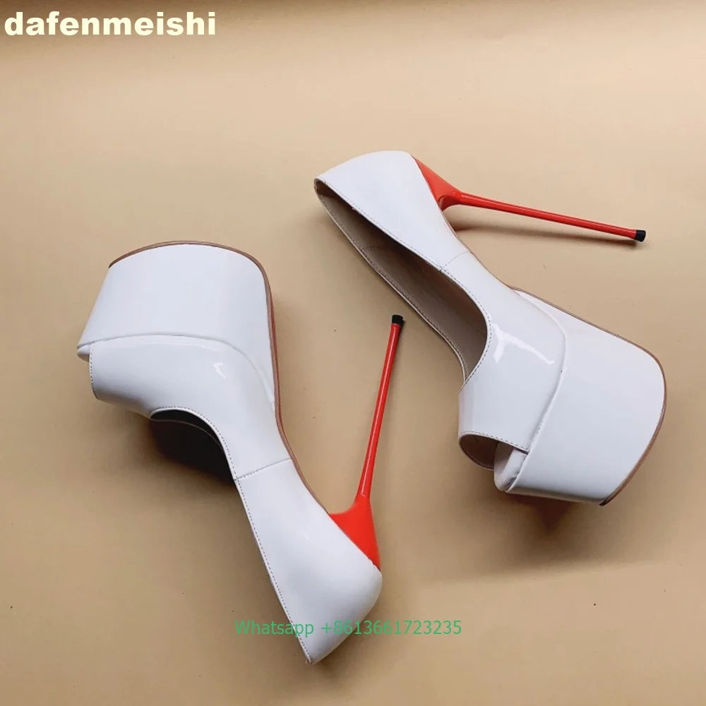 Leopard Print/solid Color Platform Round Toe Fashion Sexy High Heels Super Thin High Heel Women Pumps Shallow Slip Women Shoes