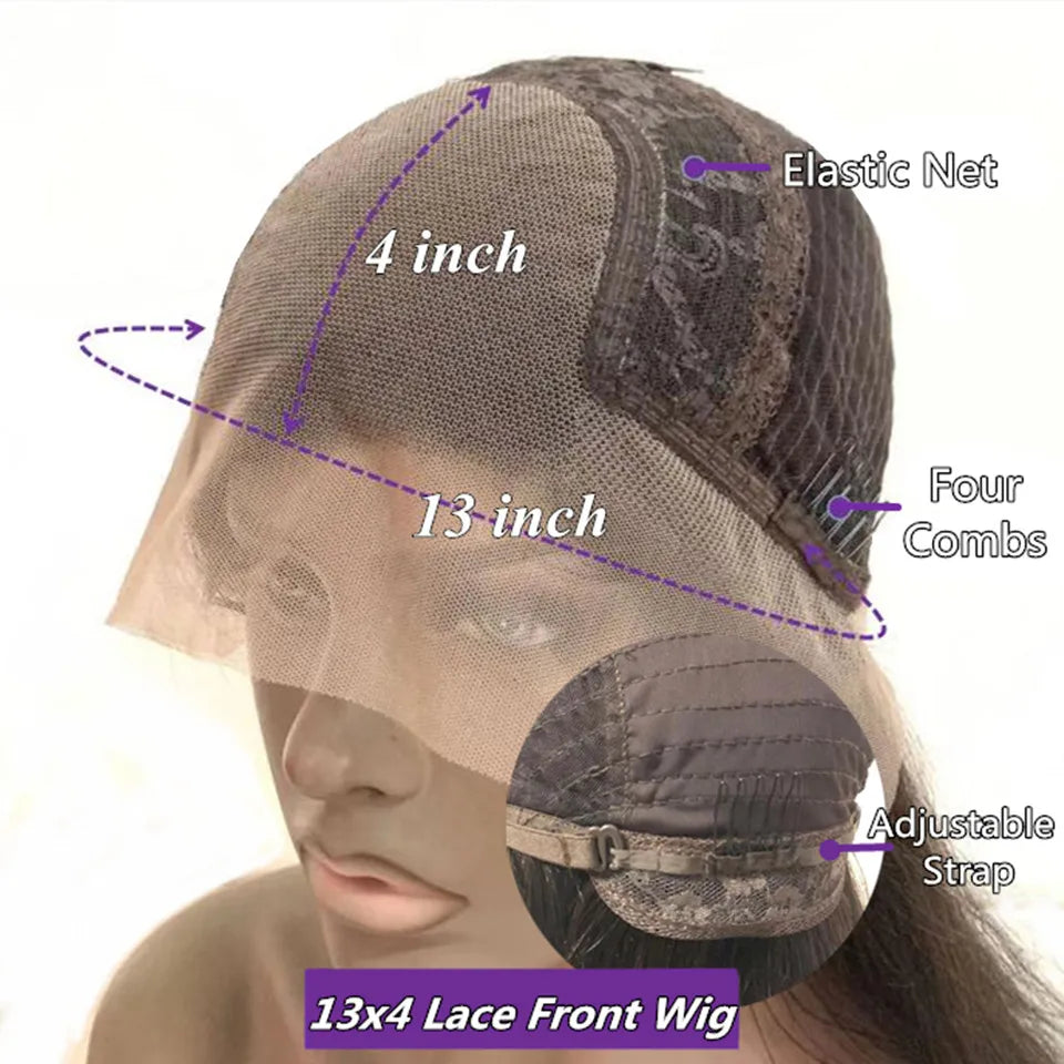 Dark Brown Highlight Short Bob 13x4 Lace Front Human Hair Wig With Bangs For Women Scalp Silk Top Closure Wig Brazilian Remy