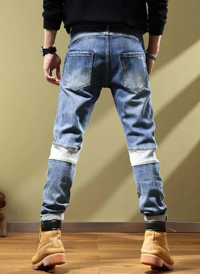 Jeans for Men Tapered Harem Mens Cowboy Pants Stylish Trousers Slim Fit Boot Cut Luxury Casual Loose Stretch Harajuku Elastic Xs