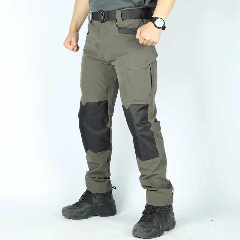 Men's Loose Training Pants Tactical Work Pants Men Cargo Trousers Multi-pocket Waterproof Pant Outdoor Workwear Hiking Trousers