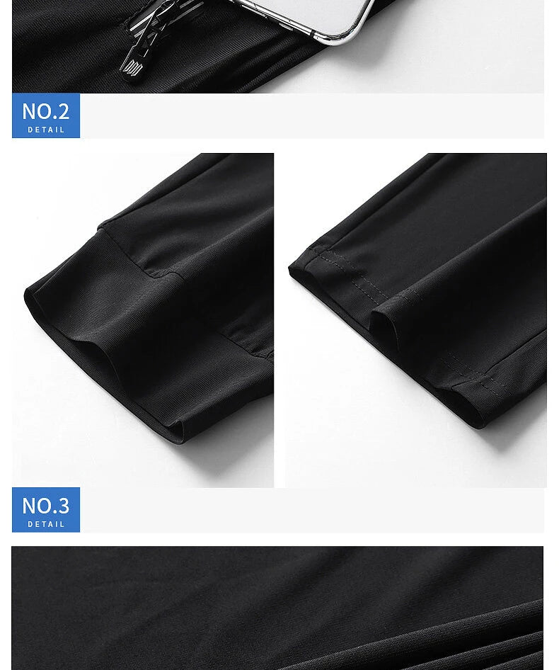 Summer Men Casual High end Ice Silk Pants Sports Pants Quick-Drying Men's Trousers Sweatpants Male Elastic Plus Size 8xl 7xl 6xl