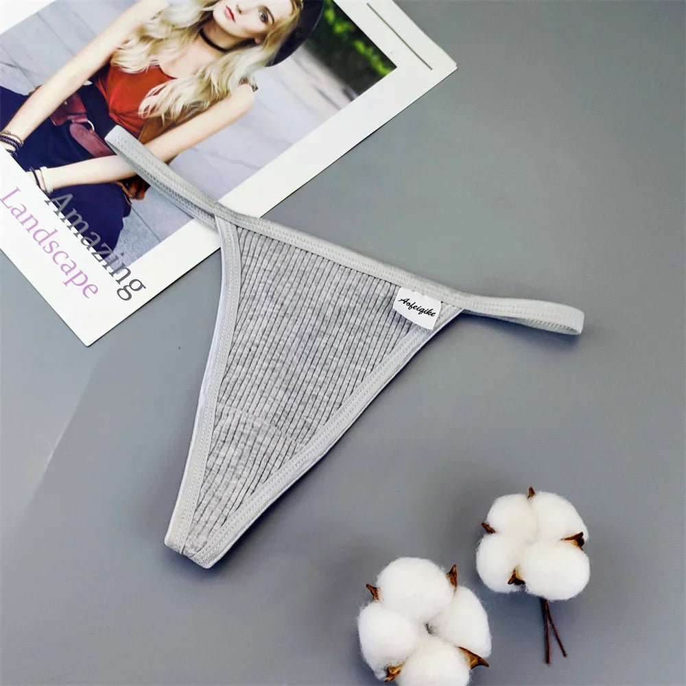 S-XL Plus Size Cotton Thong Underwear Women Seamless G-string Ladies Sexy Low Rise T-back Panty Breathable Lingerie