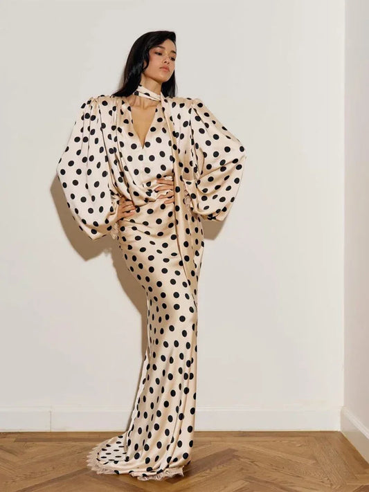 Polka Dot Polka Dot Skirt 2 Piece Set Women Elegant Scarf  Long Sleeve Shirts Suit Spring Lady Fashion Commucate Outwear 2026