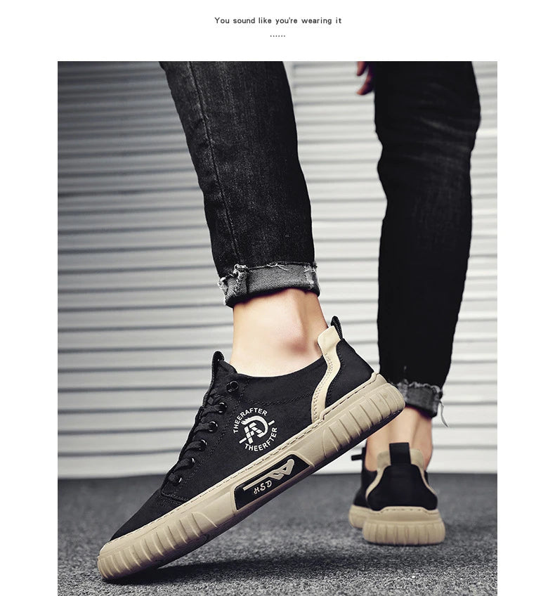 Trend Canvas Men's Shoes Breathable Green Casual Shoes for Men Comfor All-match Sneakers Ice Silk Cloth Men Walking Tennis Shoes