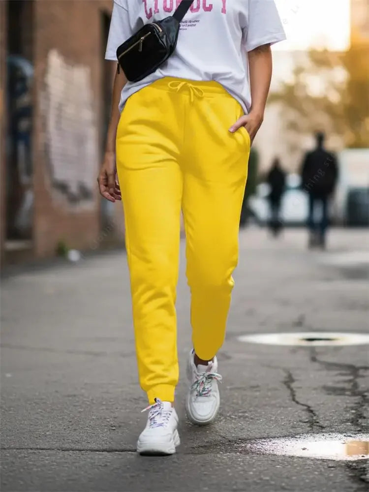 Blank Pants Women Joggers Jogging Pants Fleece Trousers Casual Fashion Spring Autumn Sweatpants Woman Clothing Essential Basics