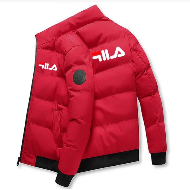 New men's short cotton-padded jacket for autumn and winter 2025, outdoor fashionable stand-up collar jogging men's clothing