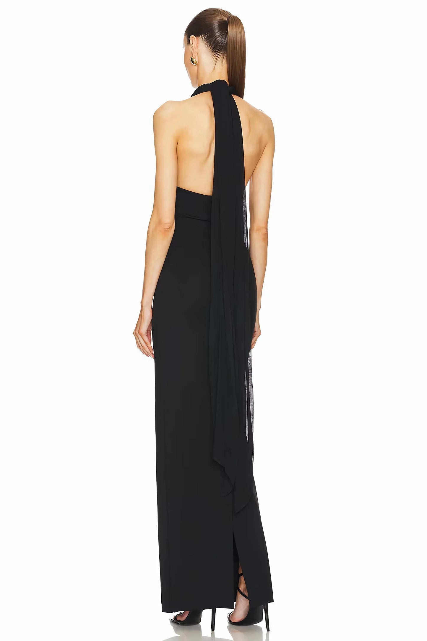 Long Dresses Women Elegant Shinny Deep V Midi Dress Female Sleeveless Backless Long Vestidos Lady Party Club Evening Robes