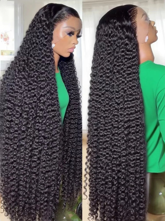 250% High Density 40 46inch Curly Wigs Raw Human Hair 13x4 13x6 HD Lace Frontal Wigs Human Hair Deep Wave Frontal Wigs on Clearance Sale Cheap Wig Pre Plucked with Baby Hair Original Vietnamese Wigs Wet and Wavy Water Wave La