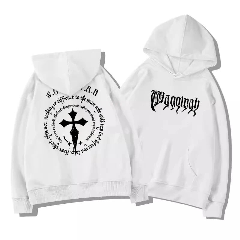 Super Stylish European American Street Design Niche Adult Men's Autumn Winter Fleece Warm Outdoor Loose Soft Hooded Sweatshirt BAZAARHUBO