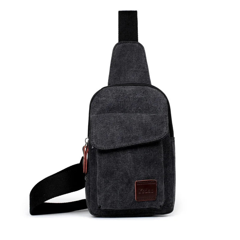 YoReAi Men Casual Canvas Usb Charging Chest Bag Messenger Sling Pack Design Practical Shoulder Bags for Male Crossbody Sac a Dos