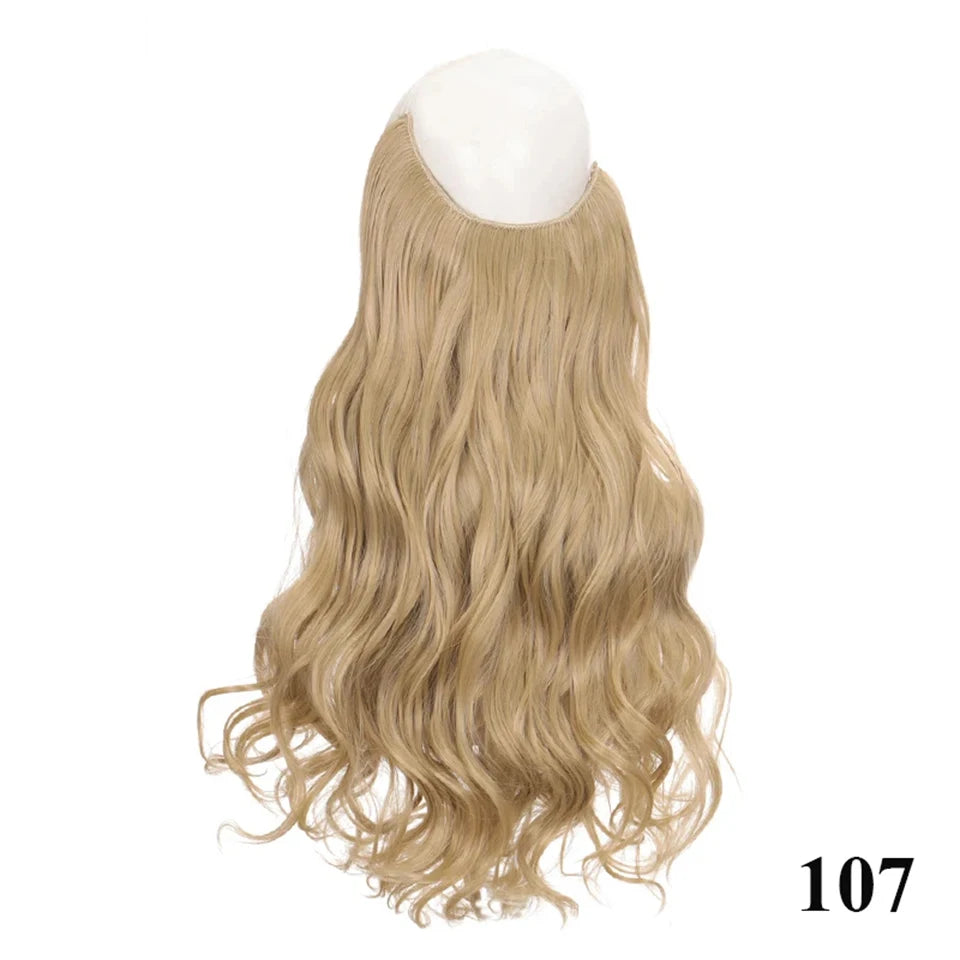 Fish line hair extension piece length (40cm 50cm 60cm) straight hair curly hair daily wear suitable for all women