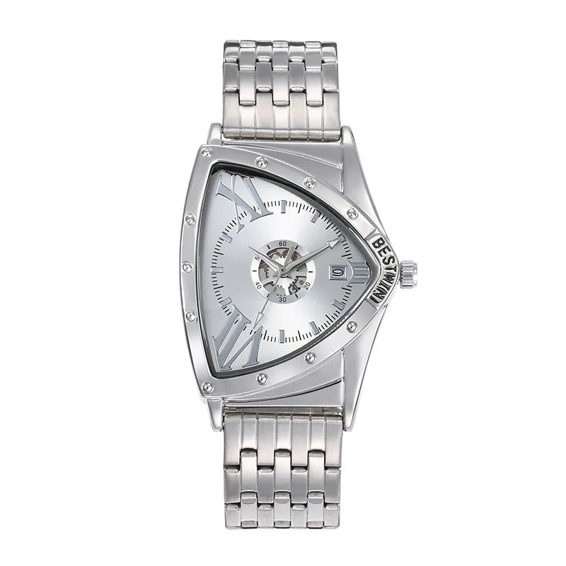 Golden Triangle Men Quartz Watch Unique Design Luxury Watches For Male Clock Sports Waterproof Men Wrist Watches Stainless Steel