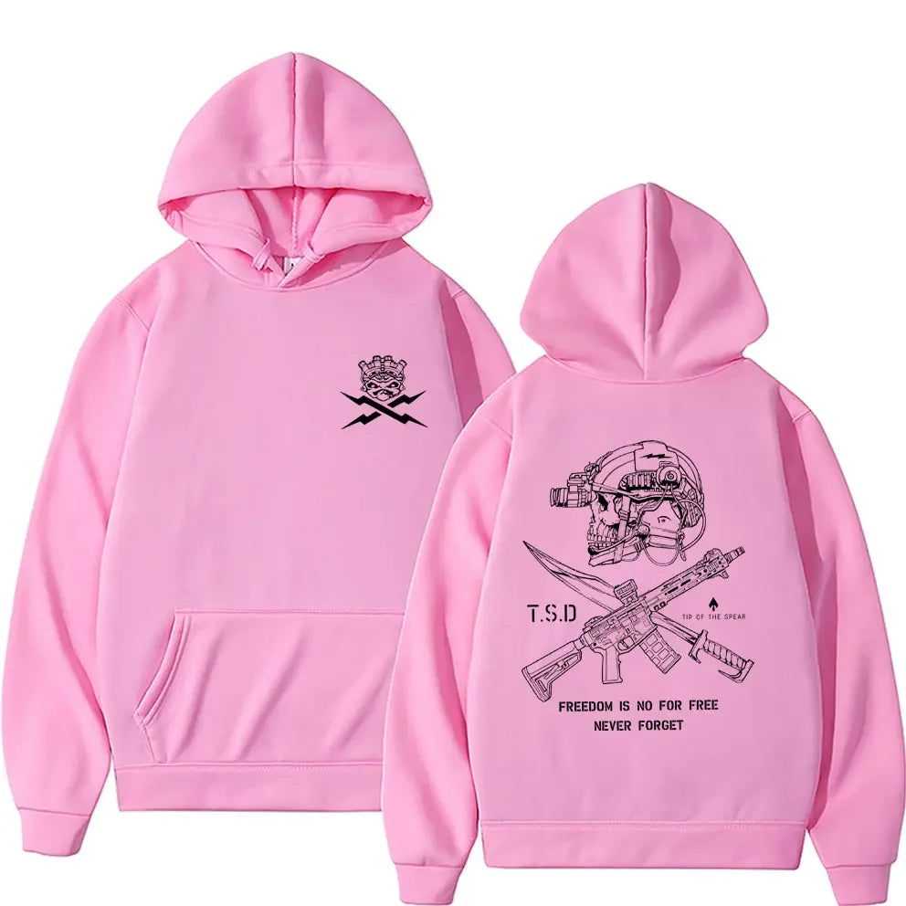 2025 Cool Sparta X-ray Tactical Skull Print Men Women Hooded Sweatshirt Autumn Winter Daily Outdoor Casual Loose Warm Sportswear BAZAARHUBO