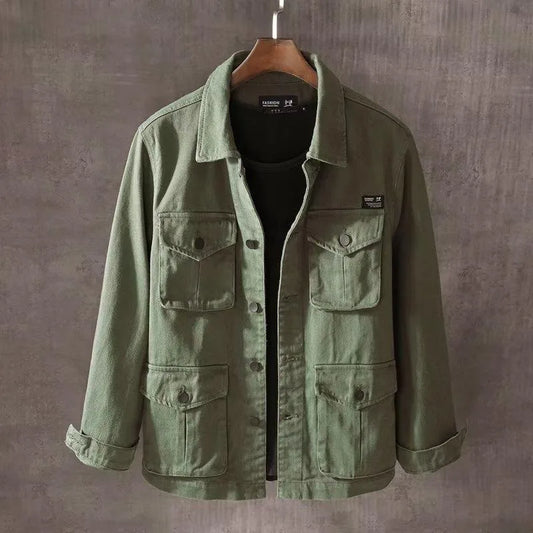 Washed Jackets Trendy Brand Casual Work Jackets Men's Loose Spring Autumn Tops Japanese Style
