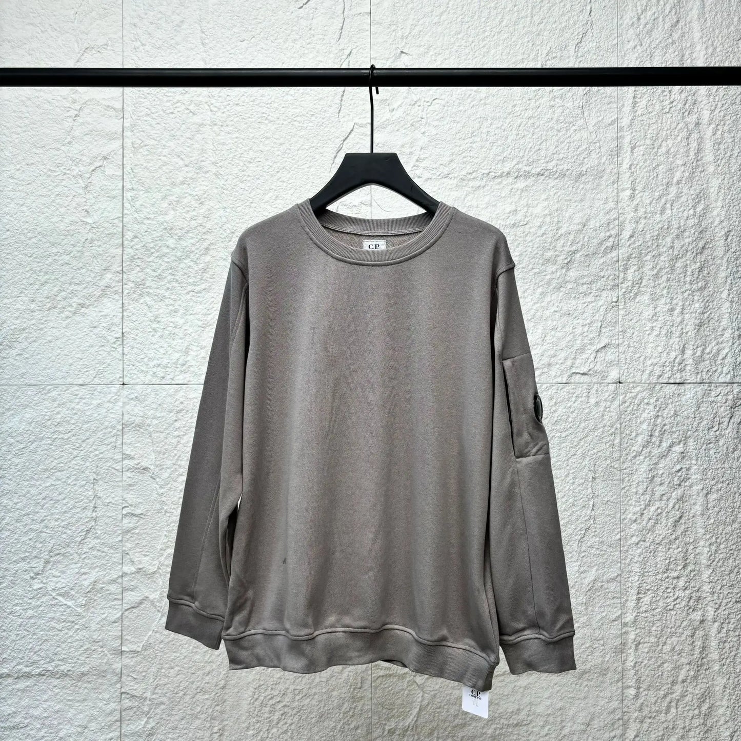 Prowow Men Solid Round Neck Sweatshirts Hip-hop Loose Sports Pullover Top Male Zipper Pocket Decoration Sports Shirt