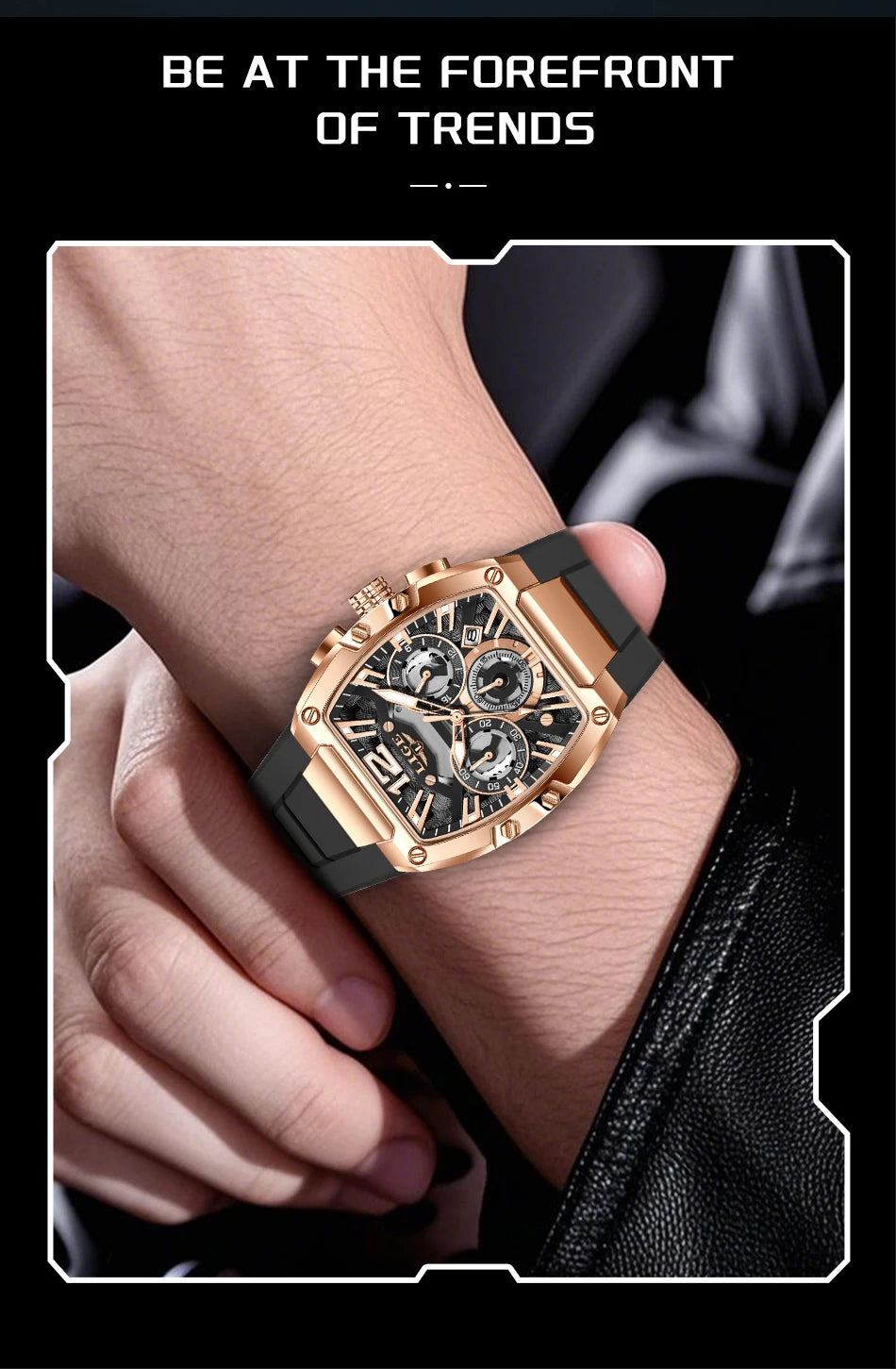 LIGE Fashion Simple Man Watch Casual Sports Military Waterproof Silicone Strap Luminous Quartz Watches for Men Chronograph Gifts