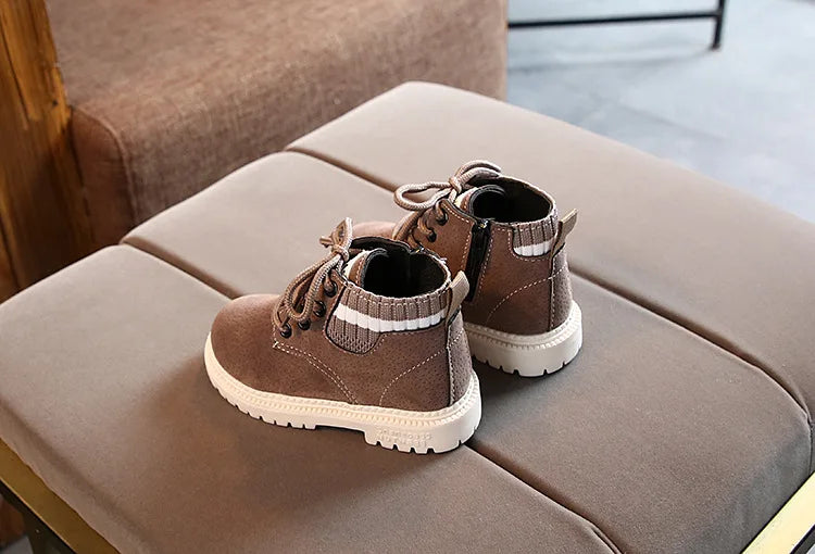 New Children's Casual Shoes Autumn Winter Kids Fashion Boots Leather Boys Girls Shoes Soft Antislip Sport Running Snow Boots