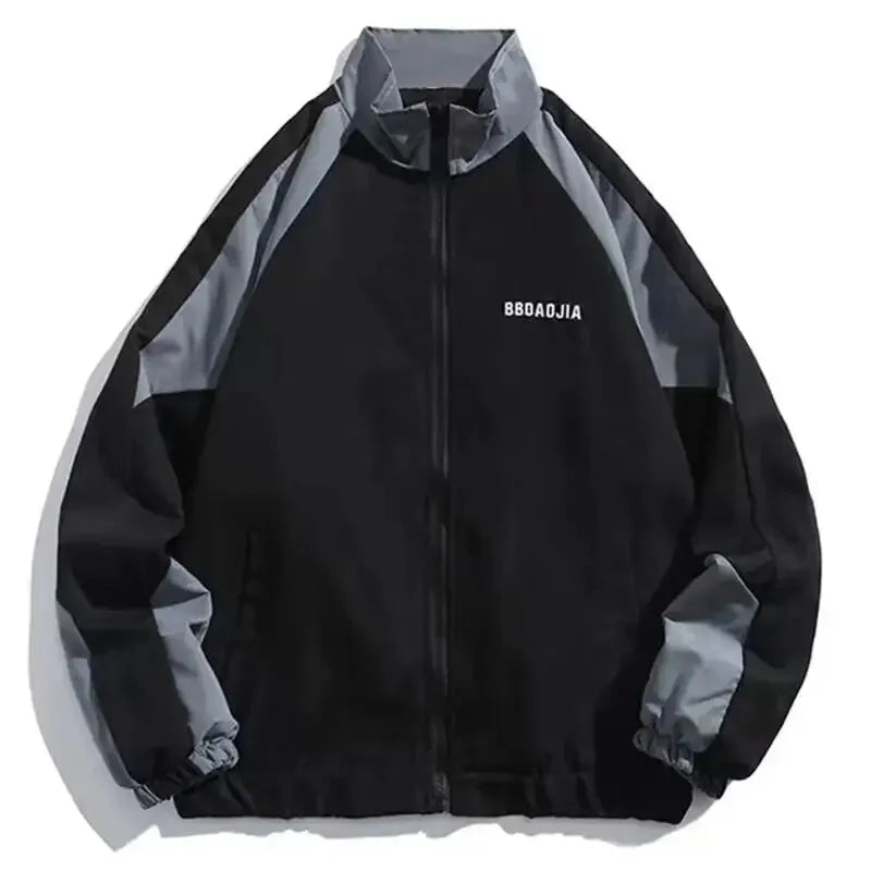 Hip Hop Varsity Jacket Men High Street Patchwork Color Block Windbreaker Outerwear Coats Spring Autumn Thin College Jackets Male