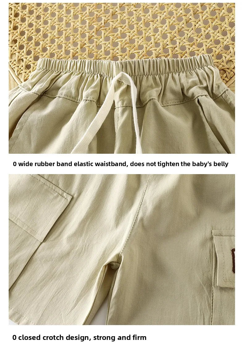 Kids Boys' Workwear Five-Point Shorts 2026 Baby  Thin New Loose Children's Short Summer Casual cargo Pants