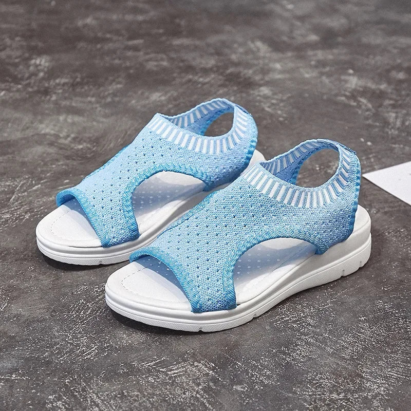 Sandals women summer  new open toed flat Roman women sandals flying woven hollow platform sports sandals flat sandals2021
