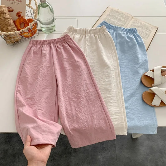 Casual Teen Girl Clothes  2 To 8  9 12 Years Kids Girls Pants Solid Color Trousers Children's Pants For Cute Elegant Girl Wear
