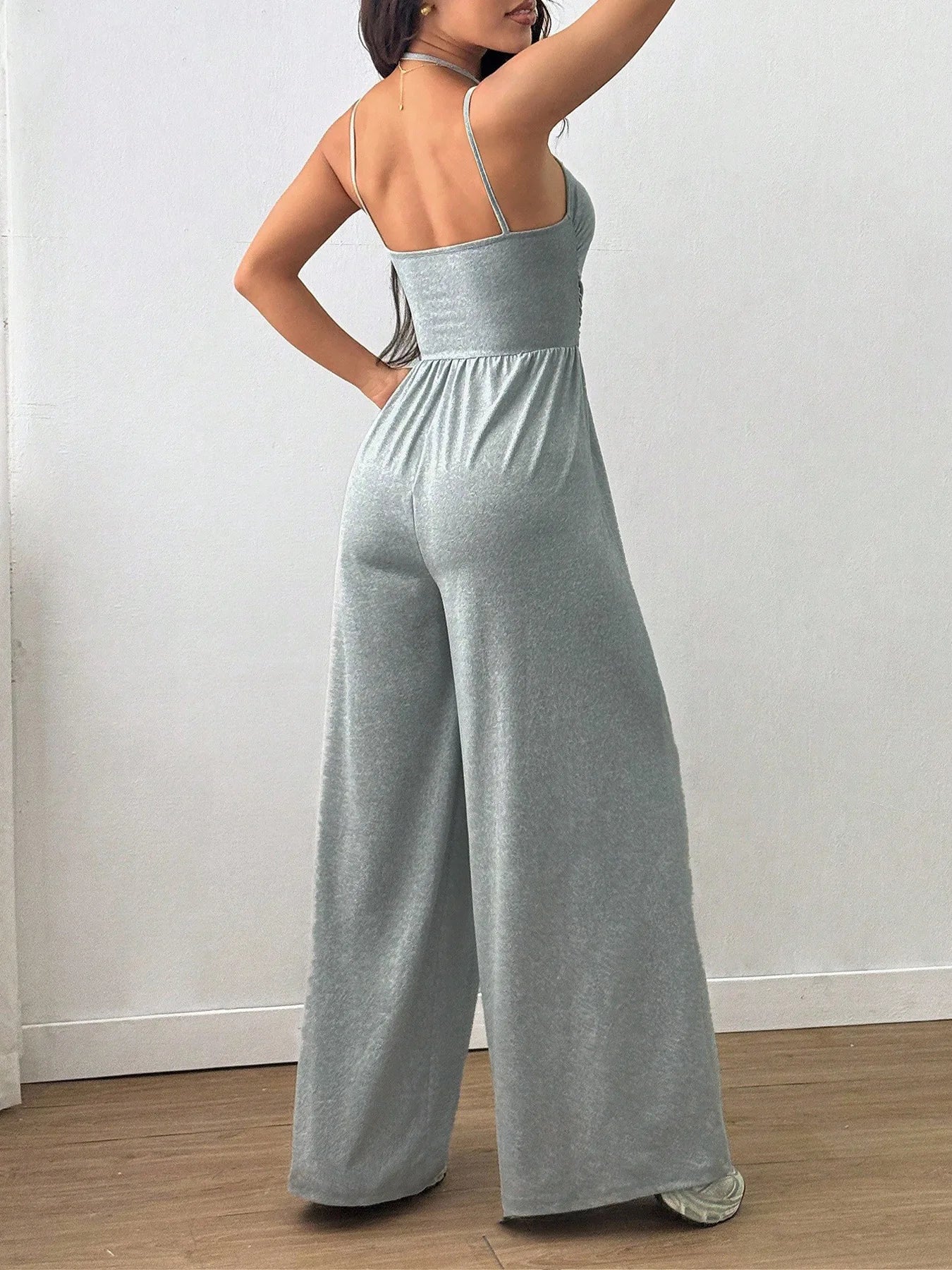 2026 Casual Jumpsuit Simple Style Jumpsuits For Woman Loose Wide Leg Trouser Women's Clothing Home Clothes Sleeveless Sling Silm