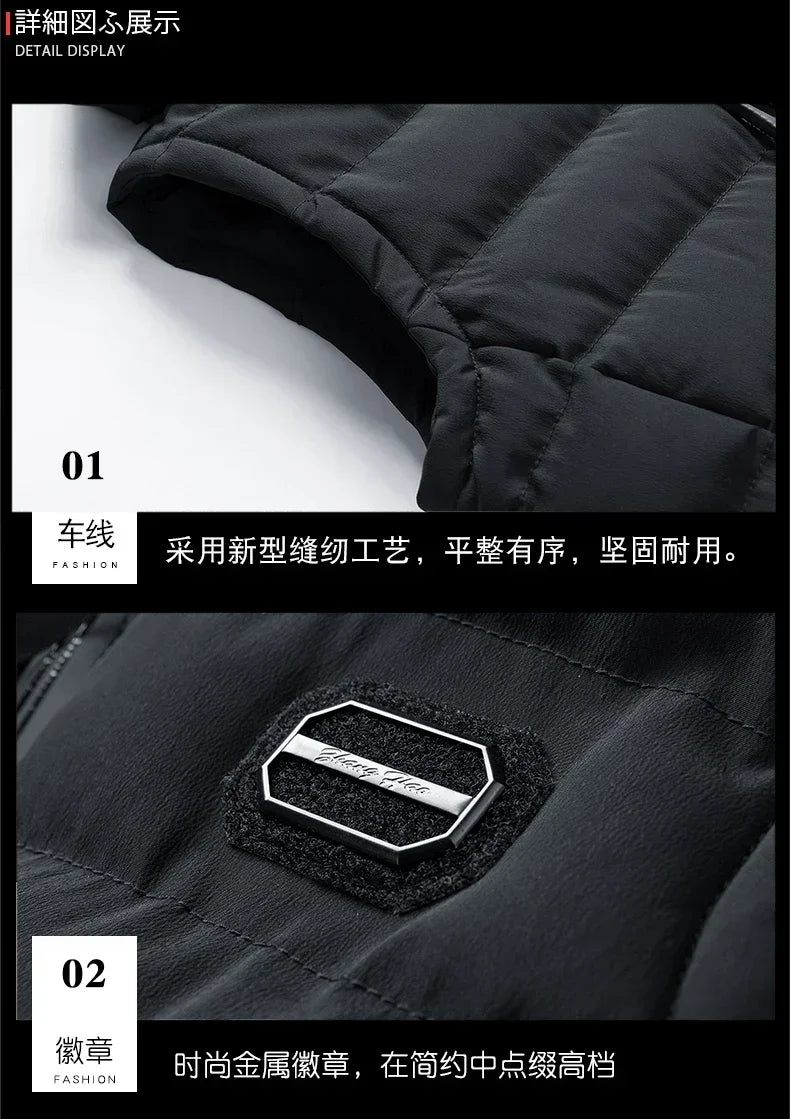 Brand Mens Jacket Sleeveless Vest Hooded Fashion Casual Coats Male Cotton-Padded Men's Vest Men Zipper Waistcoats Plus size 6XL