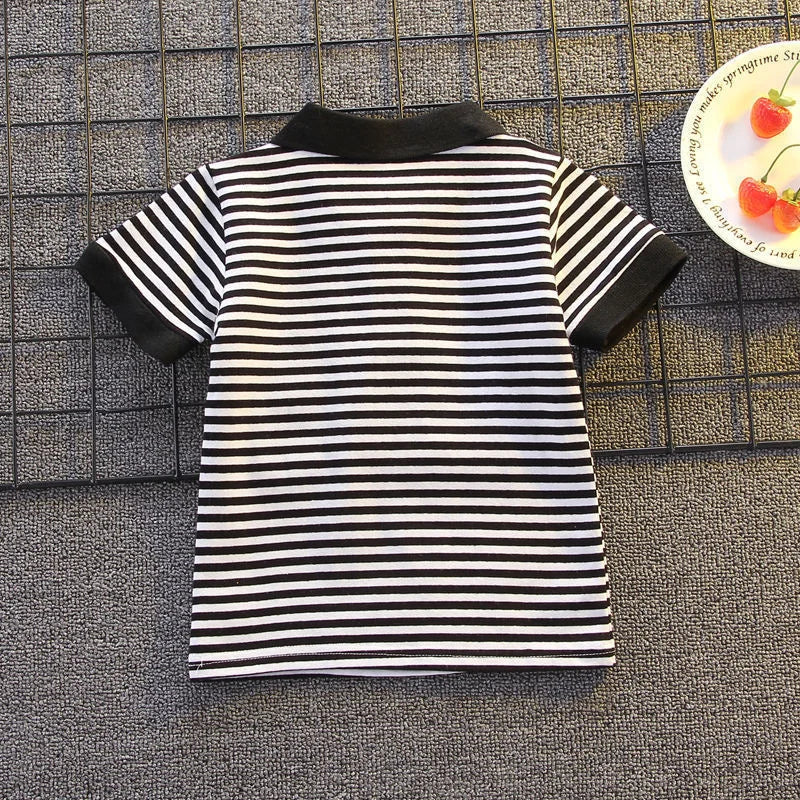 Boys Girls Stripes Sets Summer Kids Short Sleeve Tops+Shorts 2Pcs Children Clothing Suits Fashion Casual Outfits 1-5 Years