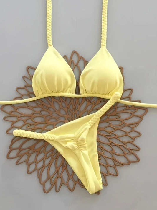 2026 New Brazilian Bikini Bandage Stripes Swimwear Women's  Micro Swimsuit Two Piece Set Female Sexy Mujer Beachwear Summer