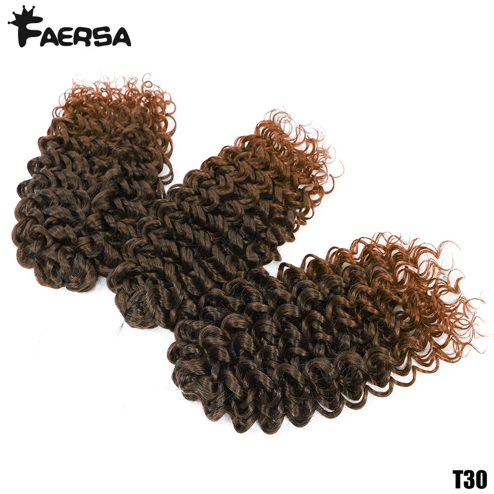 Wavy Strands Crochet Braid Hair14 18 &22inch Synthetic Ombre Wavy Curls Afro Curls Hair For Women Low Tempreture Deep Wave