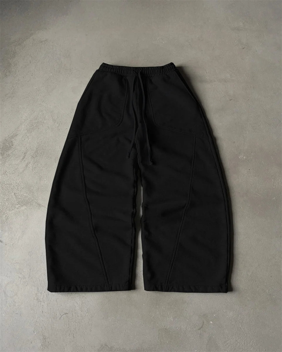 2025 Street Hip-hop Goth Harajuku Fashion Versatile Straight Wide-leg Pants Men American Retro Y2K Casual Loose Trousers Women