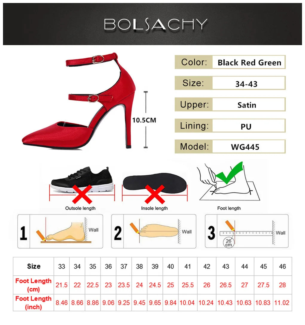 2026 Sexy Classic High Heels Women Sandals Summer Shoes Ladies Pumps Heels Woman Buckle Ankle Strap Shoes Green Black size 34-43