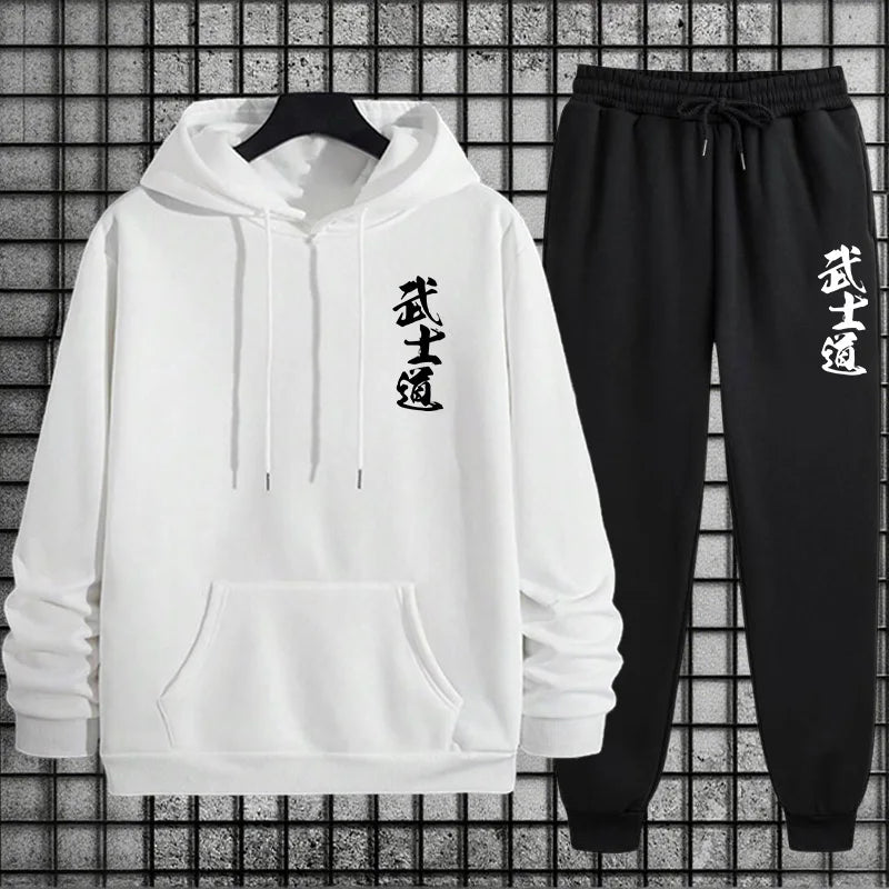 2026 New Arrival Men's Sportswear Hoodie + Pants Urban Casual Sport Jogging Suit Autumn Winter Male Fashion Sweatshirt Tracksuit BAZAARHUBO