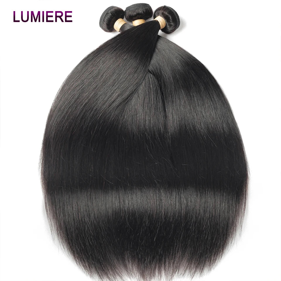 38 40 Inch Bone Straight 100% Virgin Unprocessed Human Hair Bundles Deal Raw Hair Extensions Brazilian Natural Black Wholesale