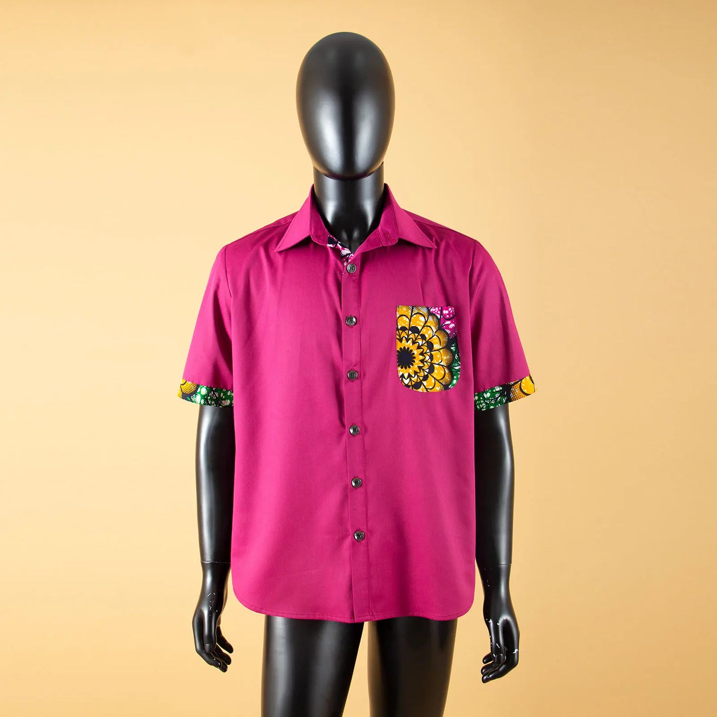 African Shirts for Men Denim Thin Shirt Short Sleeve Pockets Slim Slight Elastic Jeans Cowboy Shirt Clothing Crop Top A2012006