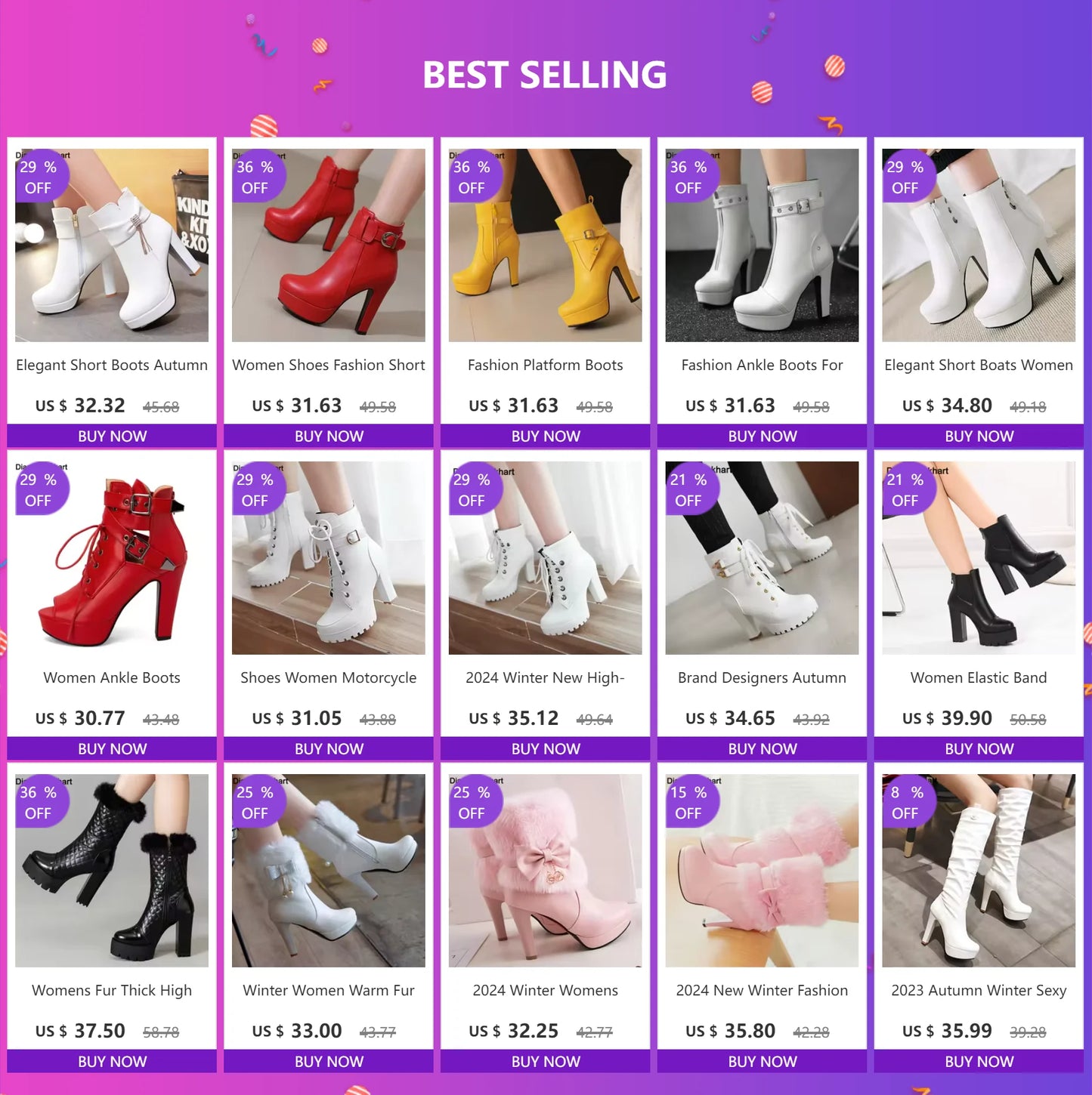 Women Ankle Boots Platform Lace-Up High Heels Short Boot Female Buckle Autumn Winter Red Yellow White Sexy Shoes Large Size34-46