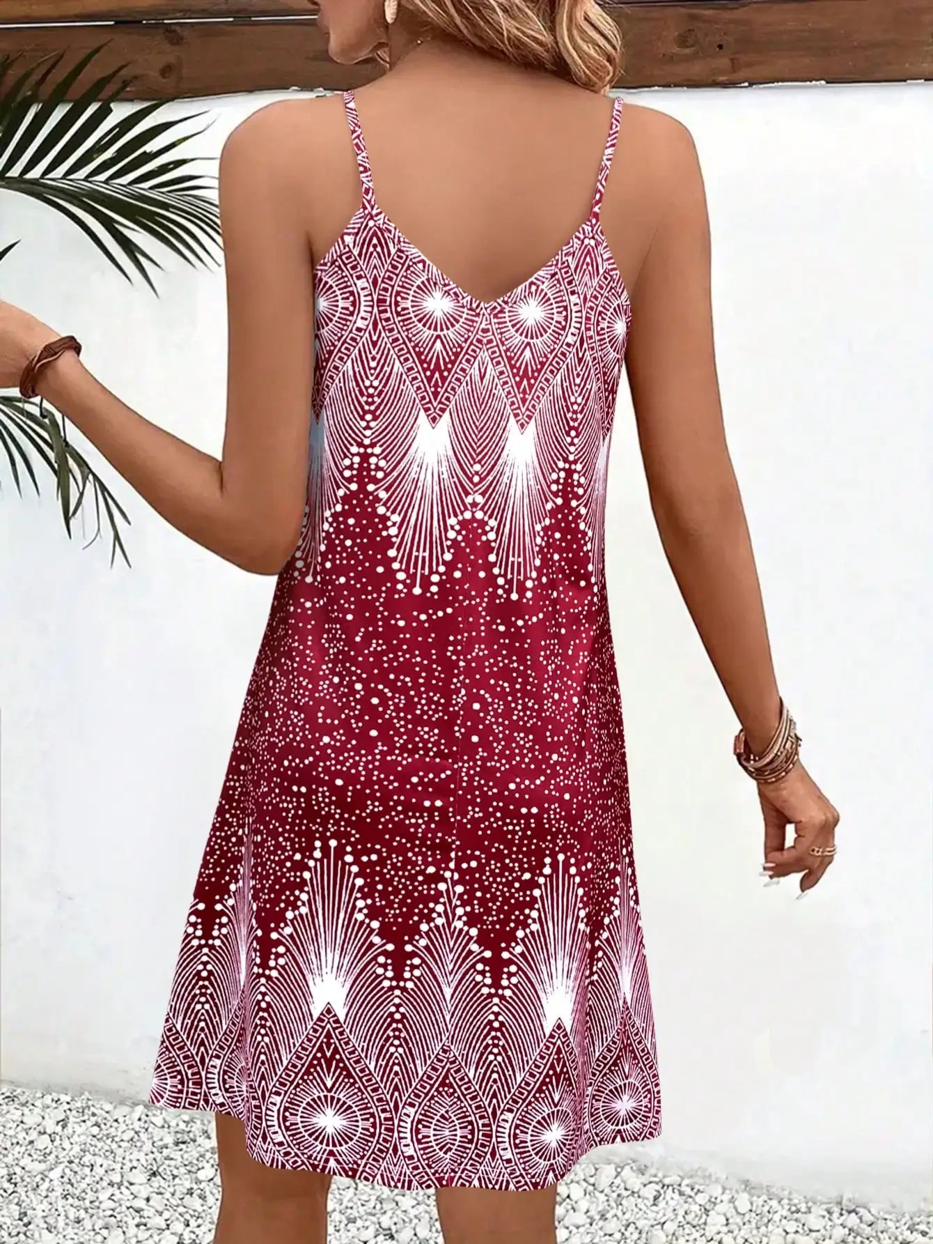 Womens Floral Strappy Sundress V Neck Sleeveless Beach Casual Summer Dress