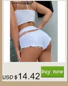 Sexy streetwear low rise denim shorts women summer short hot pants rave outfits beach party club jeans sweat booty jean shorts