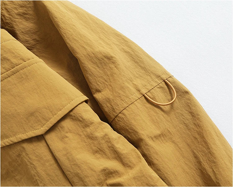 Reversible A+B fabric outdoor functional cargo jacket men's loose pocket lapel retro American casual jacket
