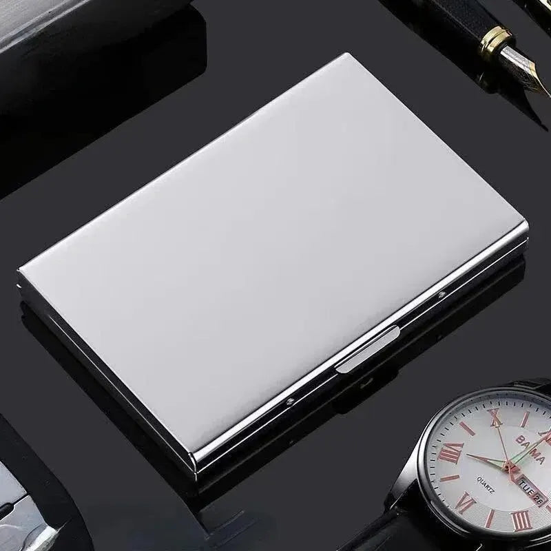 10 Slots Stainless Credit Card Holder Men Slim Anti RFID Travel ID Cardholder Debit Box Women Wallet Metal Case Porte Carte