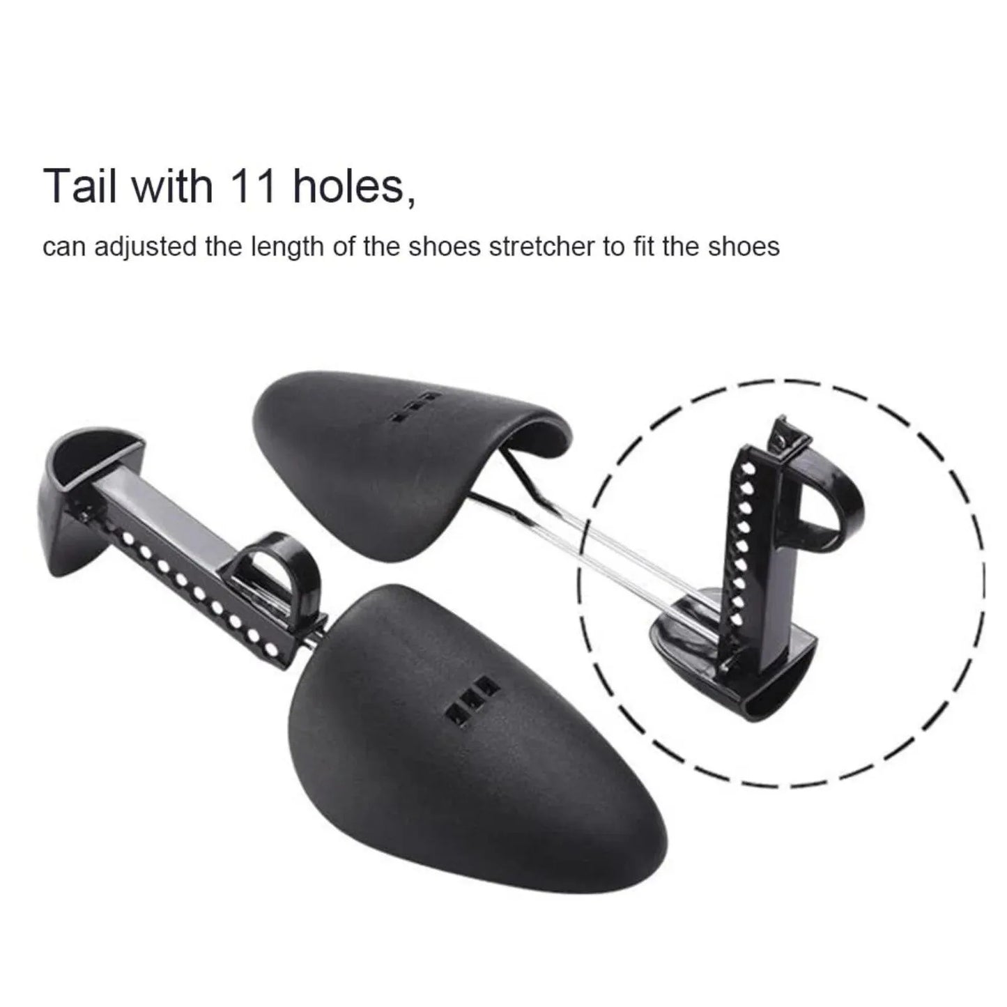 1Pair Practical Adjustable Length Men madam Shoe Tree Shoe Stretcher Boot Holder Shaper Support (Black Color)