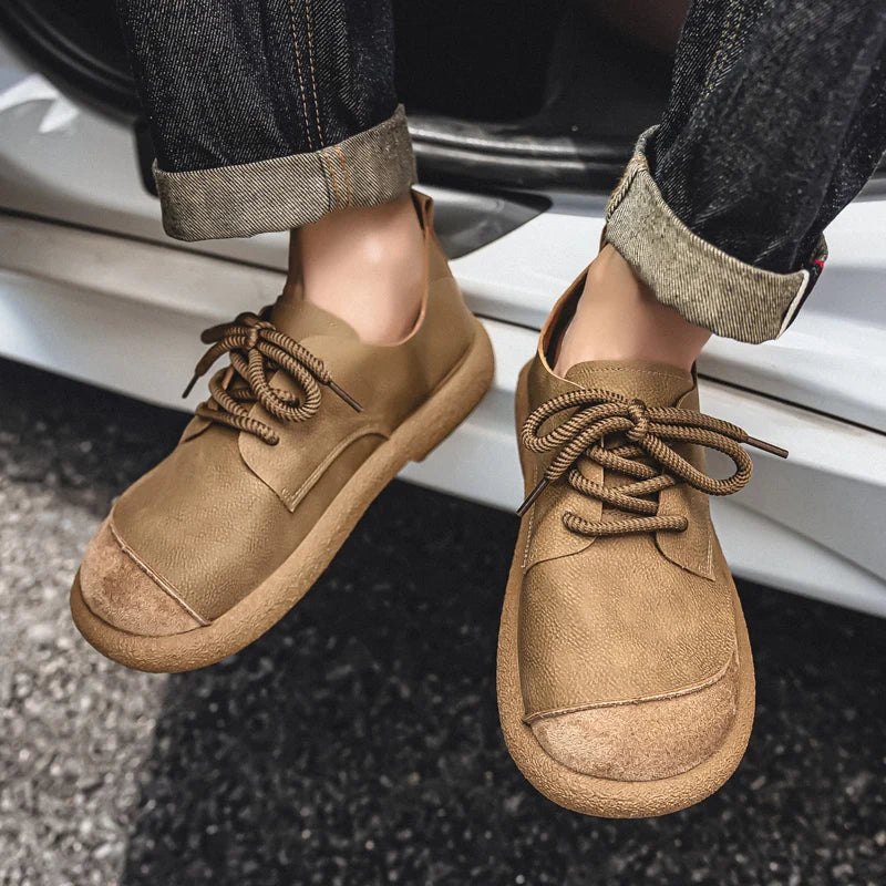 Luxury Brand Men's Casual Shoes Fashion Handmade Walking Shoes Lightweight Leisure Footwear Outdoor Sneakers Leather Work Shoes