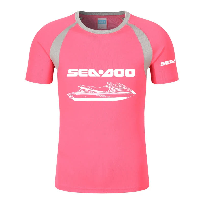 Sea Doo Seadoo Moto Men's New Printed Fashionable Summer T-shirt Cotton Raglan Short Sleeve Round Neck Streetwear Tops Clothing