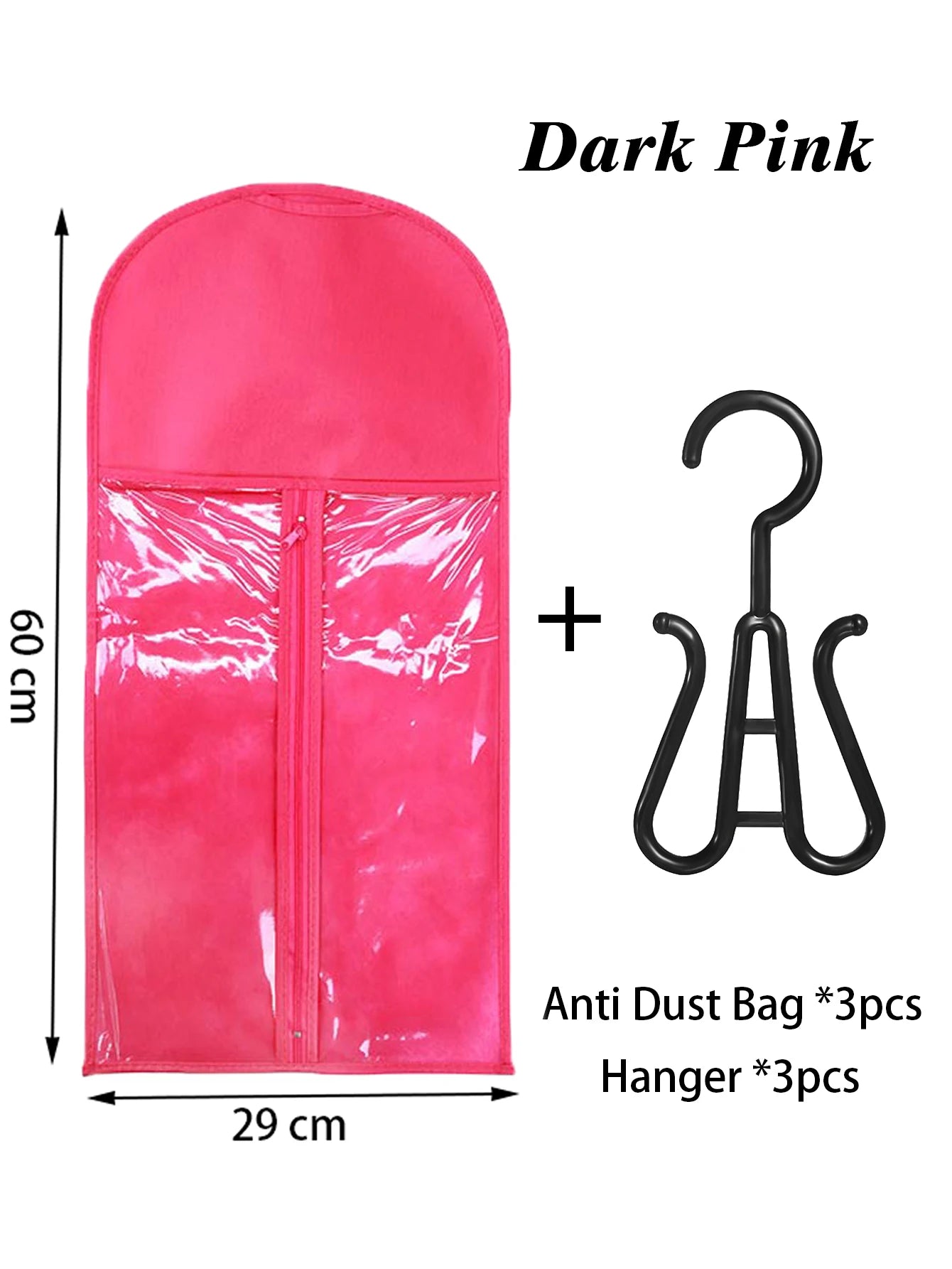 3Set Wig Storage Bag With Hanger Hair Bags With Plastic Hanger For Virgin Hair Black Wig Organizer Hangers For Multiple Wigs New