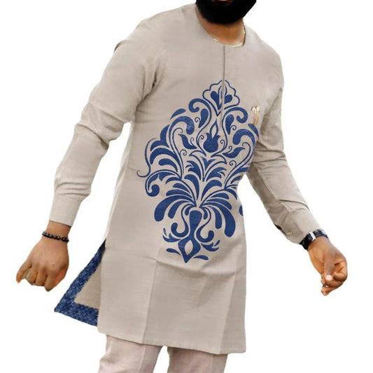2026 New African Traditional Men's Set Casual Slim Fit Men's Suit Fashion Travel Men's Set Kaunda Style Men's Two Piece Set