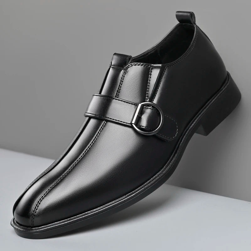 Designer Big Size 38-47 Men Dress Shoes Fashion Solid Color Wedding Shoes Male Spring Autumn Buckle Designer Man Leather Shoe