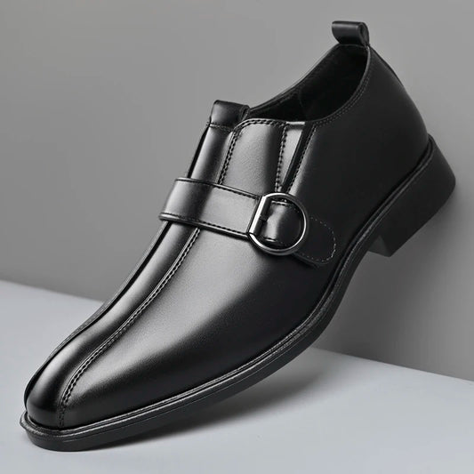 Designer Big Size 38-47 Men Dress Shoes Fashion Solid Color Wedding Shoes Male Spring Autumn Buckle Designer Man Leather Shoe