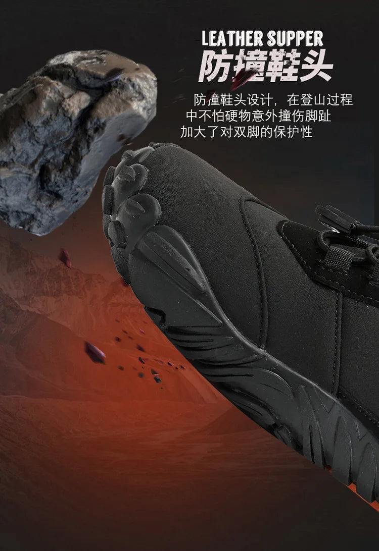 Snow Boots Women Men Sneakers Barefoot Waterproof Winter Warm Running Shoes Non-Slip High-top Padded Hiking Ankle Shoes 2024