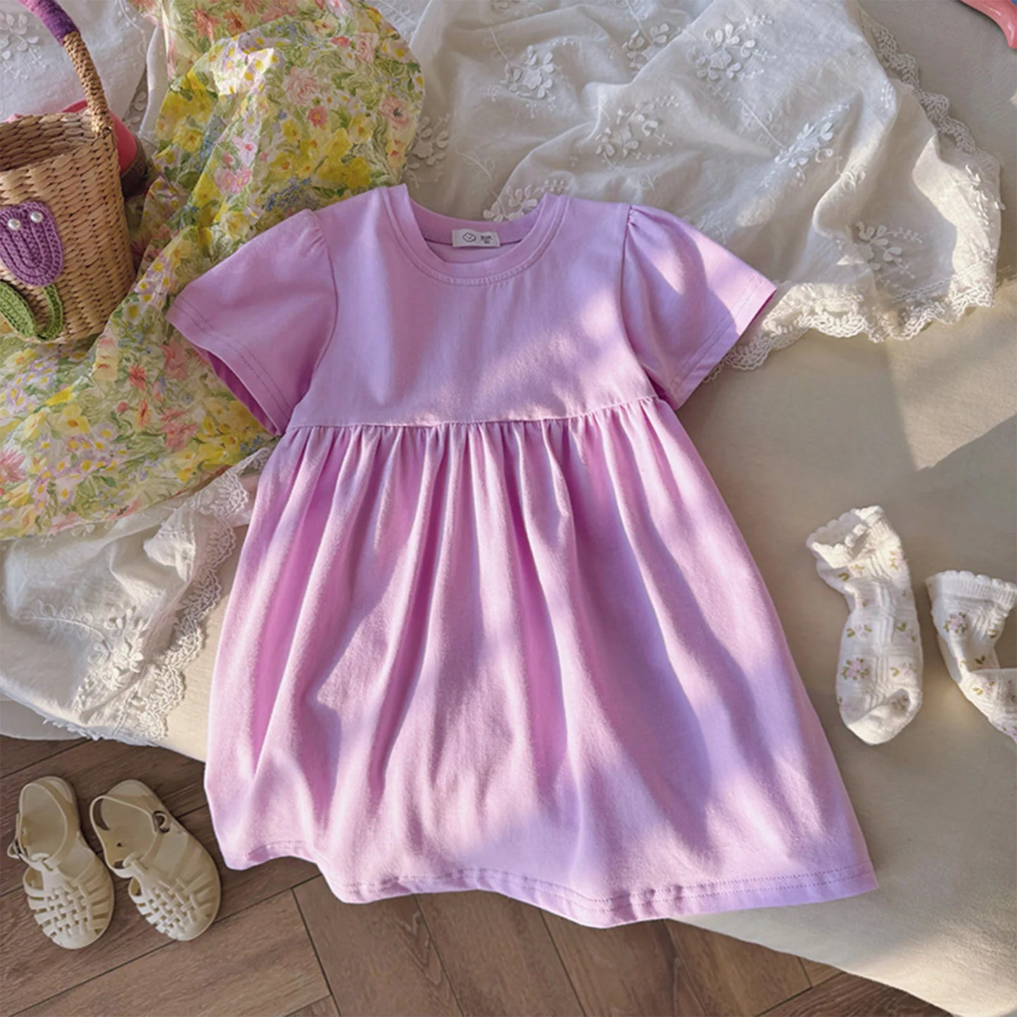 Kids Girls Summer Fashion Casual Sweet A-line Dress Playwear Sundress for Birthday Party Daily School Beach Vacation Photography